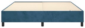 Estrutura de cama sem colchão 160x200 cm veludo azul-escuro