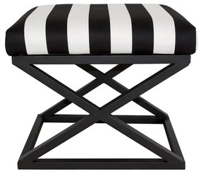 Pouffe Capraz – Preto e Branco – 50x42x40 cm
