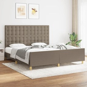 vidaXL Estrutura de cama 180x200 cm tecido castanho-acinzentado
