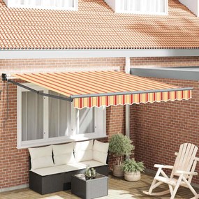 vidaXL Toldo Retrátil Amarelo e Laranja 300 x 250 cm