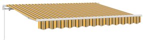 Toldo Retrátil Manual Multicolorido e Amarelo e Cinza e Branco