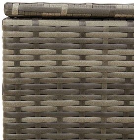 Caixa de arrumação para jardim com rodas 190L vime PE cinzento