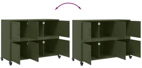Aparador 100,5x39x72 cm aço verde-azeitona