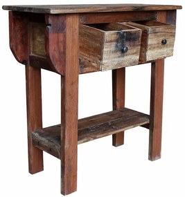 Mesa consola 80x35x80 cm mistura de madeiras recicladas