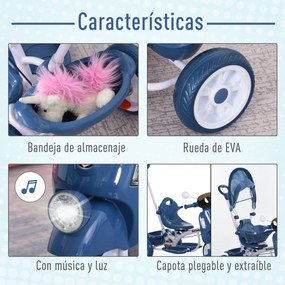 Triciclo evolutivo infantil Carrinho de criança Com função de luz e mú