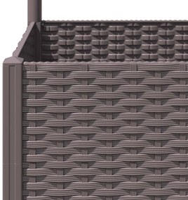 Vaso/floreira jardim c/ treliça 80x80x136 cm PP castanho