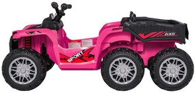 Moto 4 elétrica para crianças 12V 4x4 Sport TX ATV, Rodas Espuma EVA, assento couro ecológico Rosa