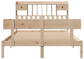 Cama com estante sem colchão 140x200 cm pinho maciço