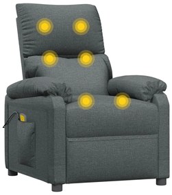 Poltrona de massagens tecido cinzento-escuro