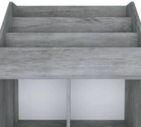 Suporte revistas infantil 71x30x114 cm aglom. cinzento cimento