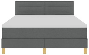 Cama Box com Colchão Cinza Escuro 160x200 cm Tecido