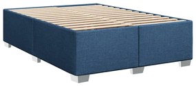 Cama com molas/colchão 160x200 cm tecido azul