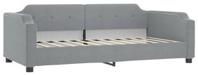 Sofá-cama c/ gavetão e colchões 90x190 cm tecido cinzento-claro
