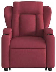 Poltrona elevatória de massagens elétrica tecido vermelho tinto