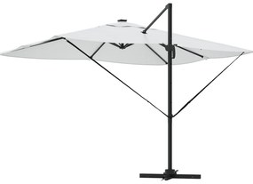 Guarda-Sol Roma de Braço Articulado com LEDs Bege 352x251x265 cm Alumí