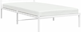 Estrutura de cama em metal com cabeceira 107x203 cm branco