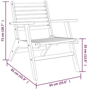 Cadeiras de jardim 2 pcs madeira de acácia maciça