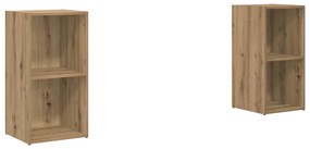 Conjunto de móvel de TV com prateleira 2 pcs Carvalho Artesanal