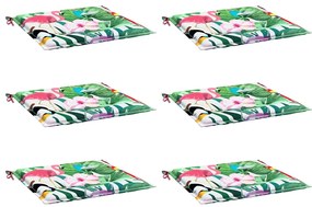 Almofadões p/ cadeira 6pcs 40x40x4 cm tecido multicor
