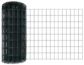 Cerca Europeia com 13 Postes 0,8 x 25 m em Aço Galvanizado Verde
