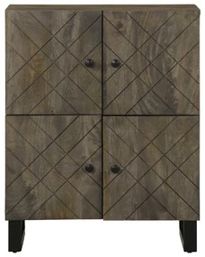 Aparador preto 60x33x75 cm madeira de mangueira maciça