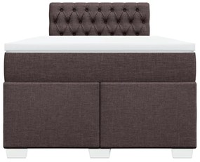 Cama boxspring com colchão 120x190 cm tecido castanho-escuro