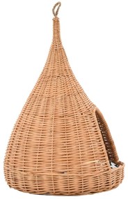 Ninho para gatos tipi c/ almofadão 40x60 cm salgueiro genuíno