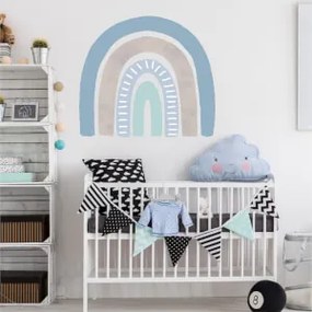 Autocolante de parede arco-íris em azul para menino