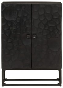 Aparador 55x30x76 cm madeira de mangueira maciça e ferro preto