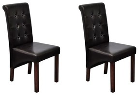 Cadeiras de jantar 2 pcs couro artificial castanho
