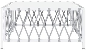 Mesa de jardim 70x70x34 cm tecido branco