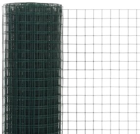Cerca arame galinheiro 10x0,5 m aço c/ revestimento PVC verde