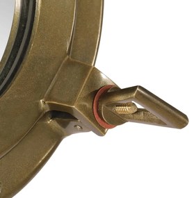 Espelho de parede estilo escotilha Ø23 cm alumínio e vidro