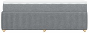 Cama boxspring com colchão 120x190 cm tecido cinzento-claro