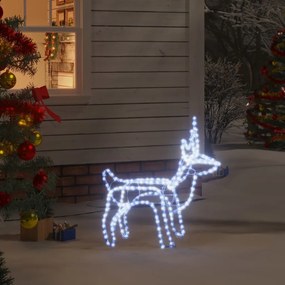 vidaXL Figura de rena de Natal 60x30x60 cm branco frio