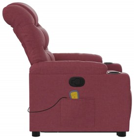 Poltrona de massagens reclin. elevatória tecido vermelho tinto