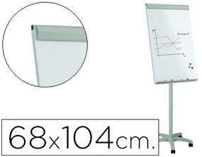 Quadro Branco Rocada para Conferencias Metalico Magnético com Rodas 68x104 cm