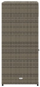 Armário de arrumação para jardim 55x55x111 cm vime PE cinzento