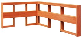 Cama c/ estante sem colchão 120x200cm pinho maciço castanho-mel