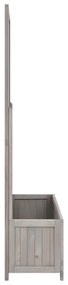 Vaso com treliça para jardim 70x30x135 cm abeto maciço cinzento