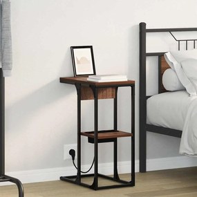 vidaXL Armário de Cabeceira Carvalho Marrom 41,5 x 26 x 60,5 cm