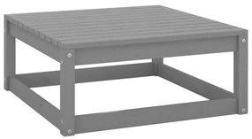 10pcs conjunto lounge de jardim + almofadões pinho maciço cinza