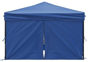 Tenda para festas dobrável com paredes laterais 3x3 m azul