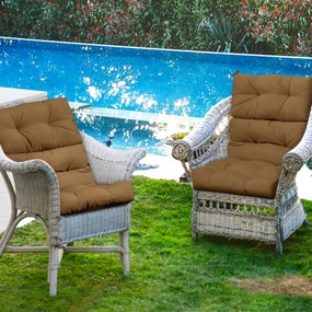Almofada para Cadeira de Encosto Alto, 56,5 x 51,5 x 64,5 cm (CADEIRA NÃO INCLUIDA), Altura do Encosto Ajustável, Castanho