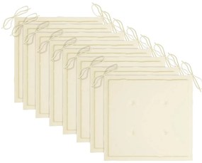 Cadeiras de jardim dobráveis 8 pcs c/ almofadões acácia maciça