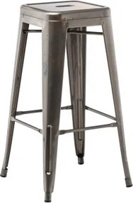 Banqueta Alta Empilhável Em Aço Lix ↑75 Cm & Cinzento Escovado - Sklum