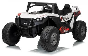 Buggy elétrico para Crianças 24V 2 Lugares RTR Monster Speed ​​4x4, Rodas Espuma EVA, assento couro ecológico Branco