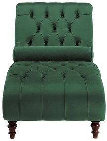 Chaise-longue em veludo verde escuro MURET Beliani