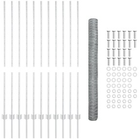 Postes de Cerca da vidaXL 22 pcs U-Channel 140 cm Aço Galvanizado, Cer