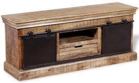 Móvel TV 2 portas deslizantes, mangueira maciça, 110x30x45 cm
